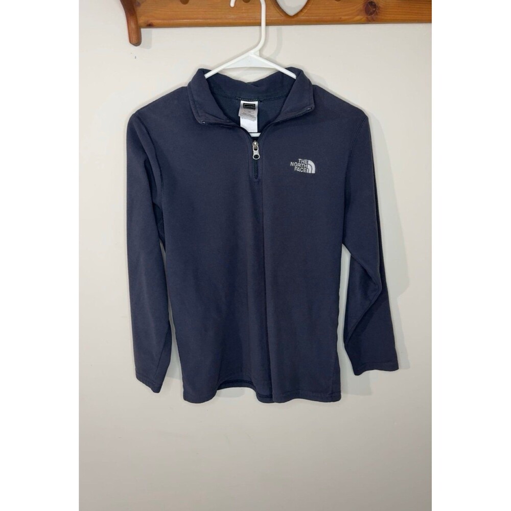 The North Face Boys Glacier 1/4 Zip Fleece Pullover Navy Blue Large L/G